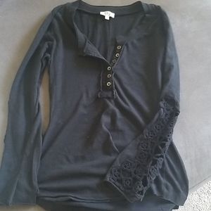 ABS black top with lace detail